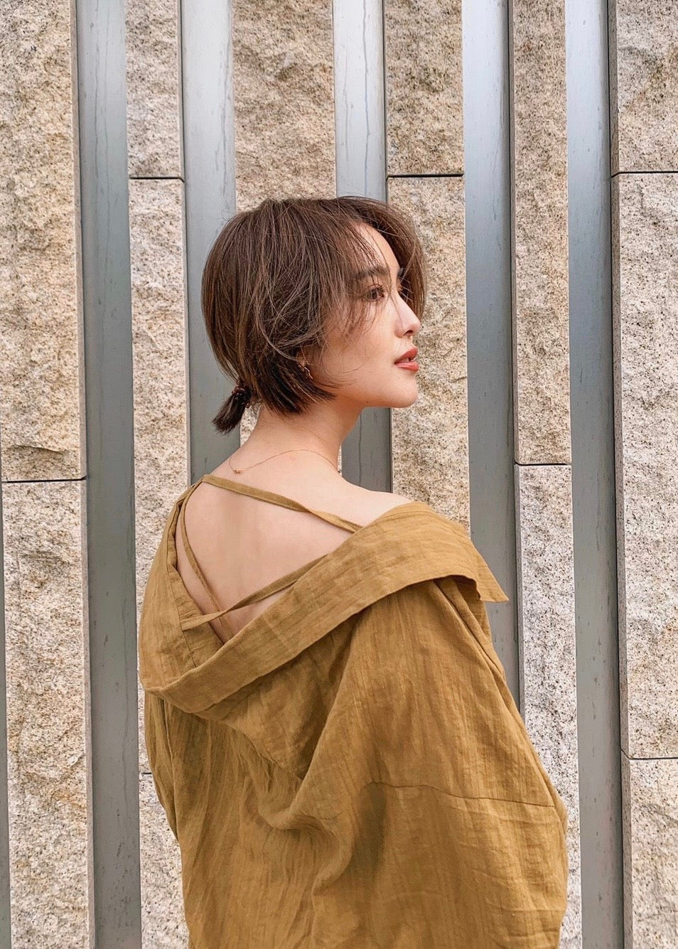 Off shoulder shirt one-piece