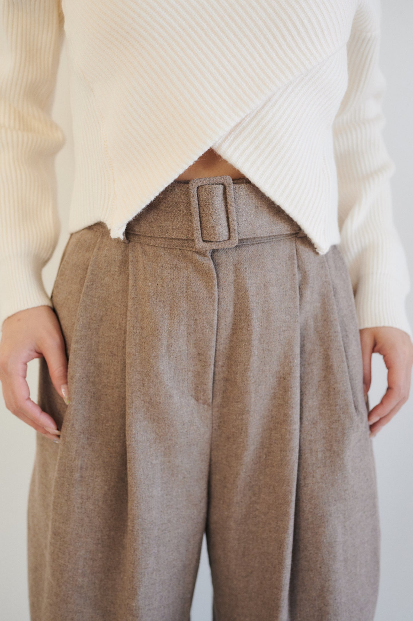 High waist straight pants