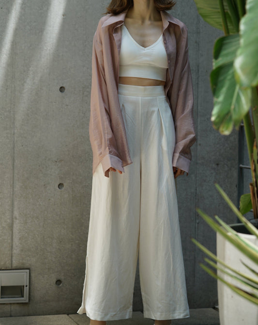 Slit wide pants