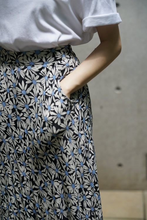 Flower aline long skirt