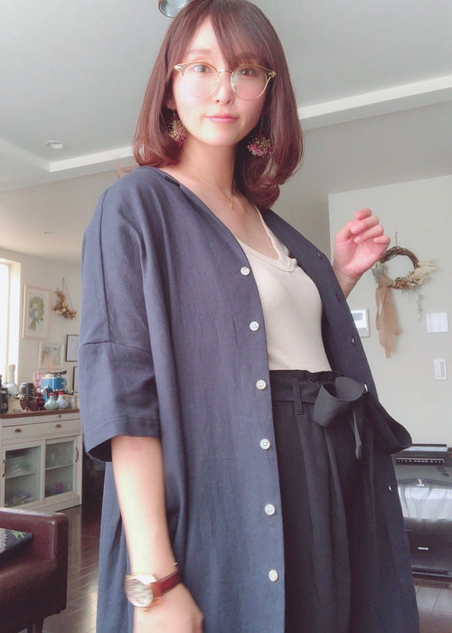 Wide shirt gown / one-piece
