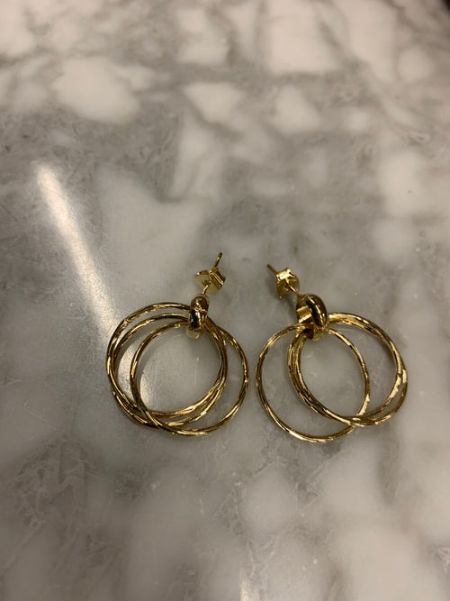 gold triple circle pierce　