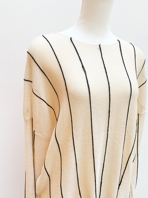 Stripe sheer knit