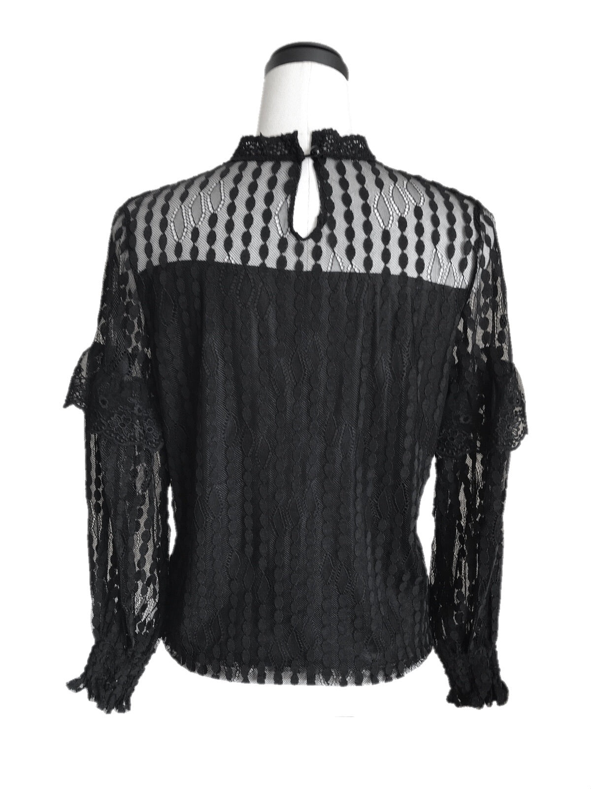 Classical lace blouse [WHITE/BLACK]