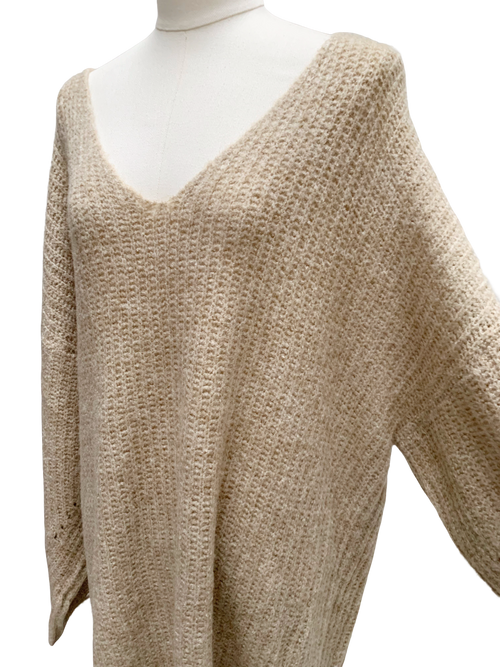 V-neck long knit